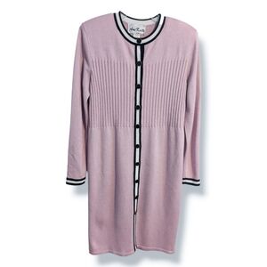 Vintage Ami Knits Pink Button Front Sweater Dress Size 8